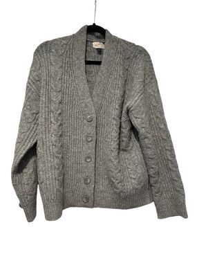 Universal Thread Gray Cable Knit Button-Up Cardigan